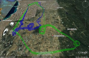 Area Solo 3D GPS Google Earth flight track