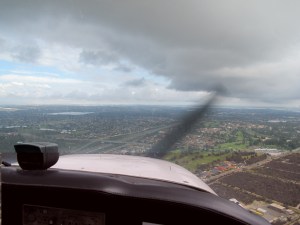 Cessna 172 downwind in the circuit